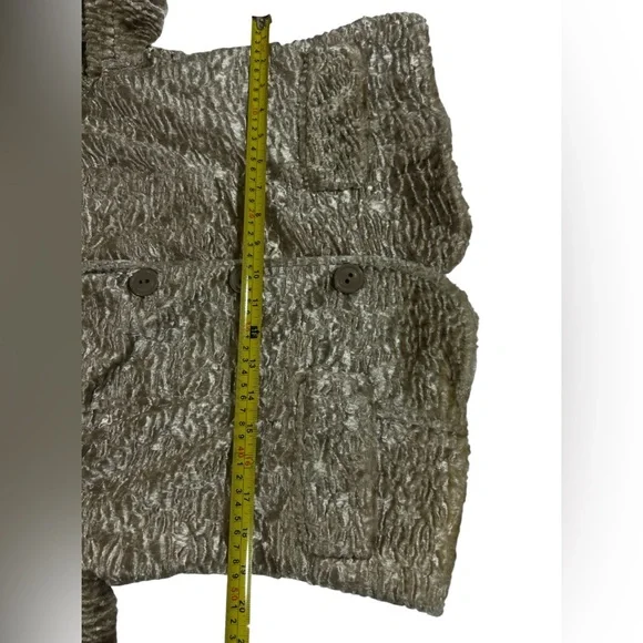 Worth New York Champagne Faux Fur Textured Blazer Jacket Size 12 Made in USA - Picture 9 of 12